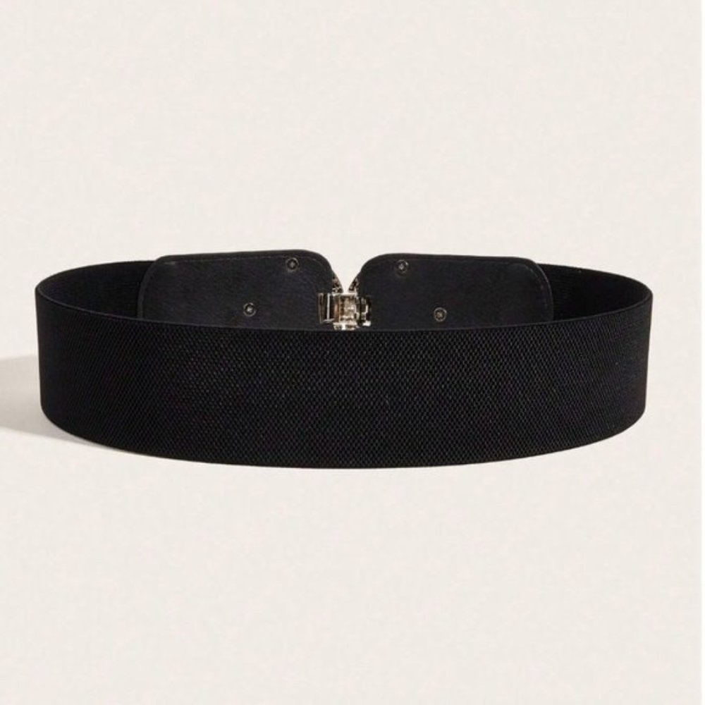 Silver/Black Rhinestone Stretch Belt - Picture 3 of 5